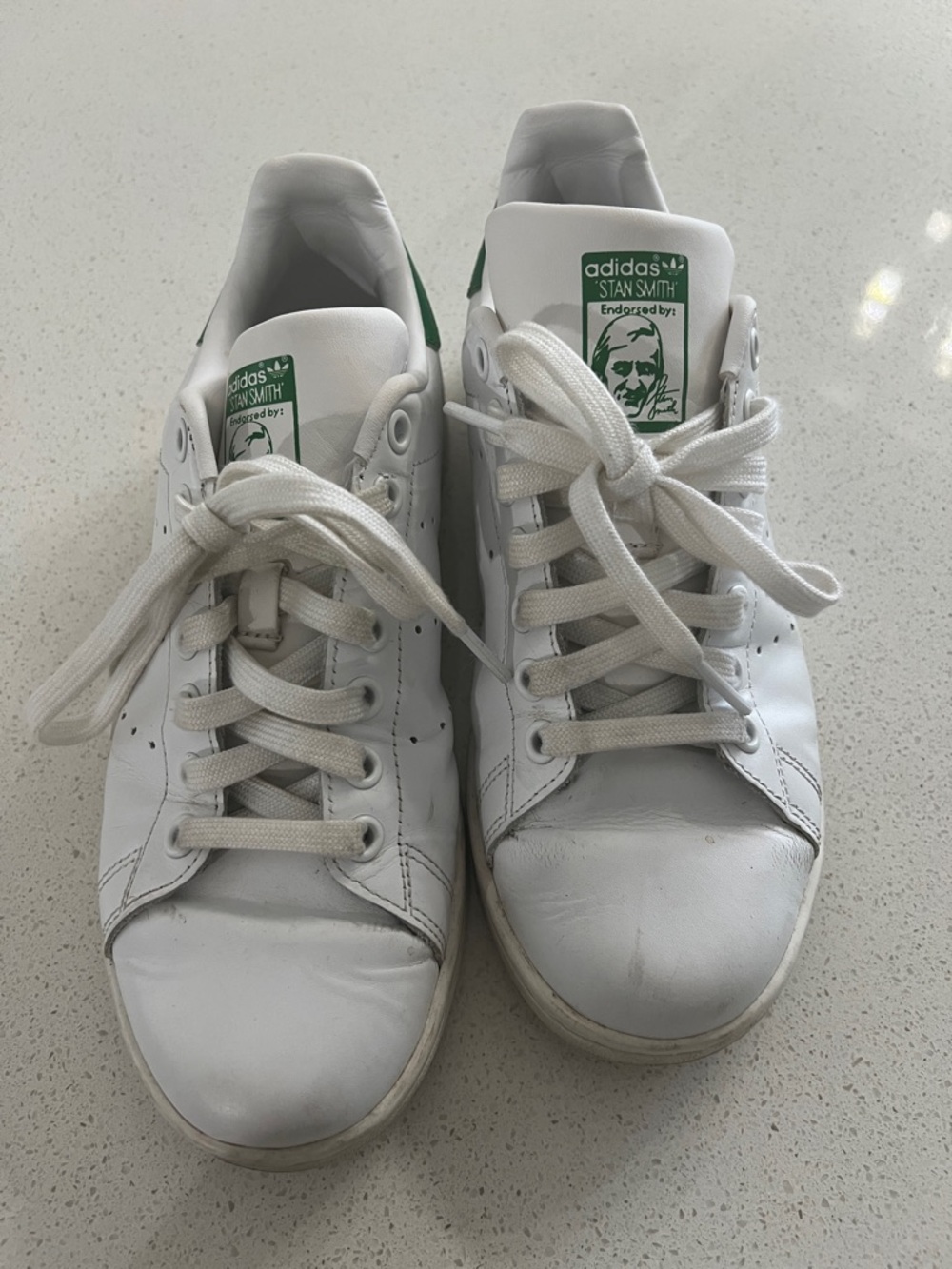 adidas White & Green Low-Top Sneakers